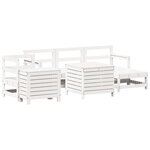 vidaXL Salon de jardin 7 Pièces blanc bois de pin massif