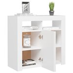 vidaXL Buffet avec lumières LED Blanc 80x35x75 cm