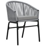 Ensemble de salle à manger de jardin de 10 pièces avec coussins Gris Poly Rattan