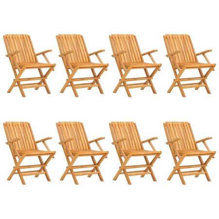 vidaXL Chaises de jardin pliantes lot de 8 61x67x90cm bois massif teck