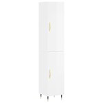 vidaXL Buffet haut Blanc brillant 34 5x34x180 cm Bois d'ingénierie