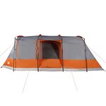 vidaXL Tente de camping tunnel 4 personnes gris et orange imperméable