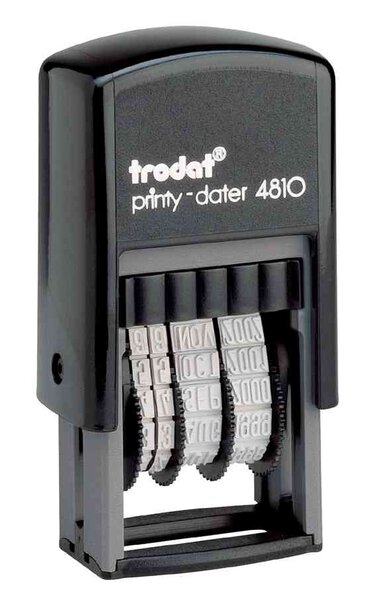 Timbre dateur Printy 4810 Encrage noir Caractère H 3,8 mm x 20 mm TRODAT