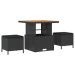 Ensemble de sofa de jardin de 13 pièces avec coussins Noir Poly Rotin Acacia