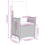 vidaXL Chaises inclinables de jardin lot de 2 et coussins gris rotin