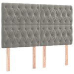 vidaXL Sommier à lattes de lit et matelas Gris clair 140x190cm Velours