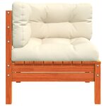 vidaXL Canapé d'angle de jardin coussins cire marron bois pin massif