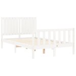 vidaXL Cadre de lit avec tête de lit blanc 120x200 cm bois massif