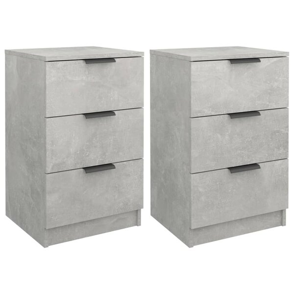 vidaXL Tables de chevet 2 Pièces Gris béton 40x36x65 cm