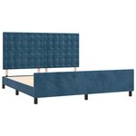 vidaXL Cadre de lit avec tête de lit Bleu foncé 160x200 cm Velours