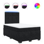 vidaXL Sommier à lattes de lit avec matelas noir 120x190 cm velours
