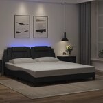 vidaXL Cadre de lit avec lumières LED noir 180x200 cm similicuir