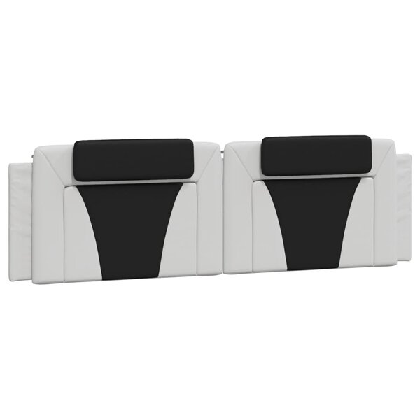 vidaXL Coussin de tête de lit blanc et noir 180 cm similicuir