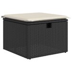 vidaXL Salon de jardin 8 Pièces avec coussins noir résine tressée