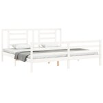 vidaXL Cadre de lit avec tête de lit blanc 200x200 cm bois massif