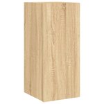 vidaXL Meuble TV muraux 3 Pièces avec lumières LED chêne sonoma