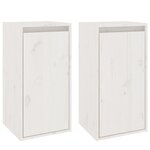 vidaXL Armoires murales 2 Pièces Blanc 30x30x60 cm Bois de pin massif