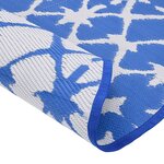 vidaXL Tapis d'extérieur bleu et blanc Ø160 cm PP
