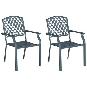 vidaXL Chaise de jardin 2 Pièces Anthracite 56 x 65 x 89 cm Acier
