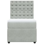 vidaXL Sommier à lattes de lit et matelas Gris clair 100x200cm Velours