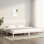 vidaXL Cadre de lit Blanc 200x200 cm Bois massif