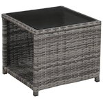vidaXL Ensemble de bistro 3 Pièces avec coussins Résine tressée Gris