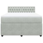 vidaXL Sommier à lattes de lit et matelas Gris clair 140x190cm Velours