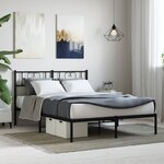 vidaXL Cadre de lit métal avec tête de lit noir 120x190 cm