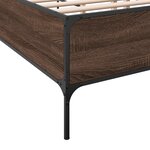 vidaXL Cadre de lit chêne marron 200x200 cm bois d'ingénierie et métal