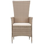 vidaXL Ensemble de salle à manger de jardin avec coussins 5 Pièces Beige