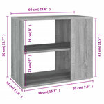 vidaXL Armoire latérale Sonoma gris 60x30x50 cm Bois d'ingénierie