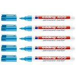 Marqueur Permanent 400 Bleu Clair Pointe Fine 1 mm x 5 EDDING
