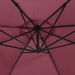 vidaXL Parasol déporté avec lumières LED Rouge bordeaux 350 cm