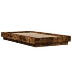 vidaXL Cadre de lit avec lumières LED chêne fumé 90x200 cm