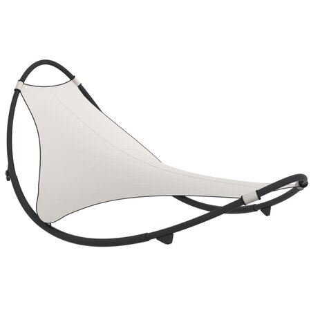 vidaXL Chaise longue à bascule avec roues Acier et textilène Crème