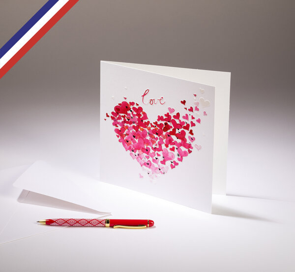 Carte double aerial créée et imprimée en france - love jolis cœurs