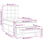vidaXL Sommier à lattes de lit et matelas Gris clair 90x190 cm Tissu