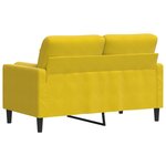 vidaXL Canapé 2 places avec oreillers décoratifs jaune 120 cm velours