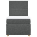vidaXL Sommier à lattes de lit avec matelas Gris foncé 90x200 cm Tissu