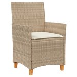 vidaXL Ensemble de salle à manger de jardin 7 pièces avec coussins Beige Rattan Poly
