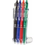 Stylo roller pilot frixion ball clicker effaçable écriture fine - set de 4 couleurs classiques