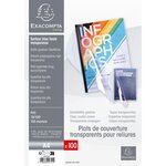 Couverture de reliure exacompta pvc 15/100 transparente incolore a4 - paquet de 100