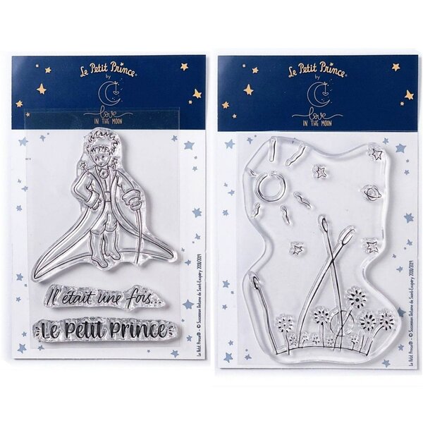 4 Tampons transparents Le Petit Prince Messages et Paysage