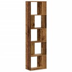 vidaXL Bibliothèque 5 niveaux vieux bois bois d'ingénierie