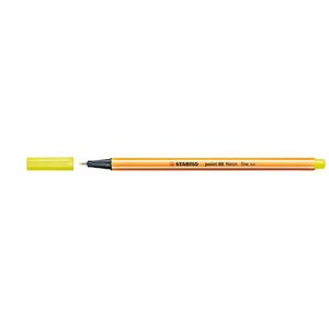 Stylo-feutre point 88 pointe fine 0 4 mm jaune fluo x 10 stabilo