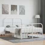 vidaXL Cadre de lit métal avec tête de lit/pied de lit blanc 120x200cm