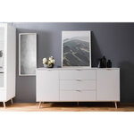 Buffet bas style scandinave chêne et blanc 180 cm