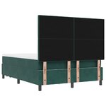vidaXL Lit à ressorts avec matelas et banc Vert foncé 140x190 cm Velours