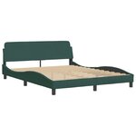 vidaXL Lit avec matelas vert foncé 160x200 cm velours