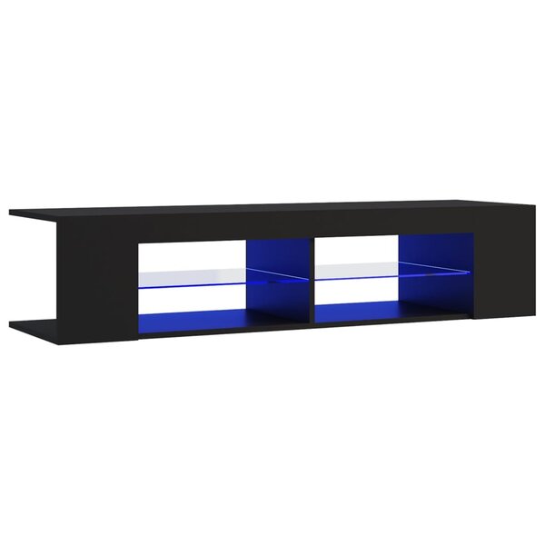 vidaXL Meuble TV avec lumières LED noir 135x39x30 cm